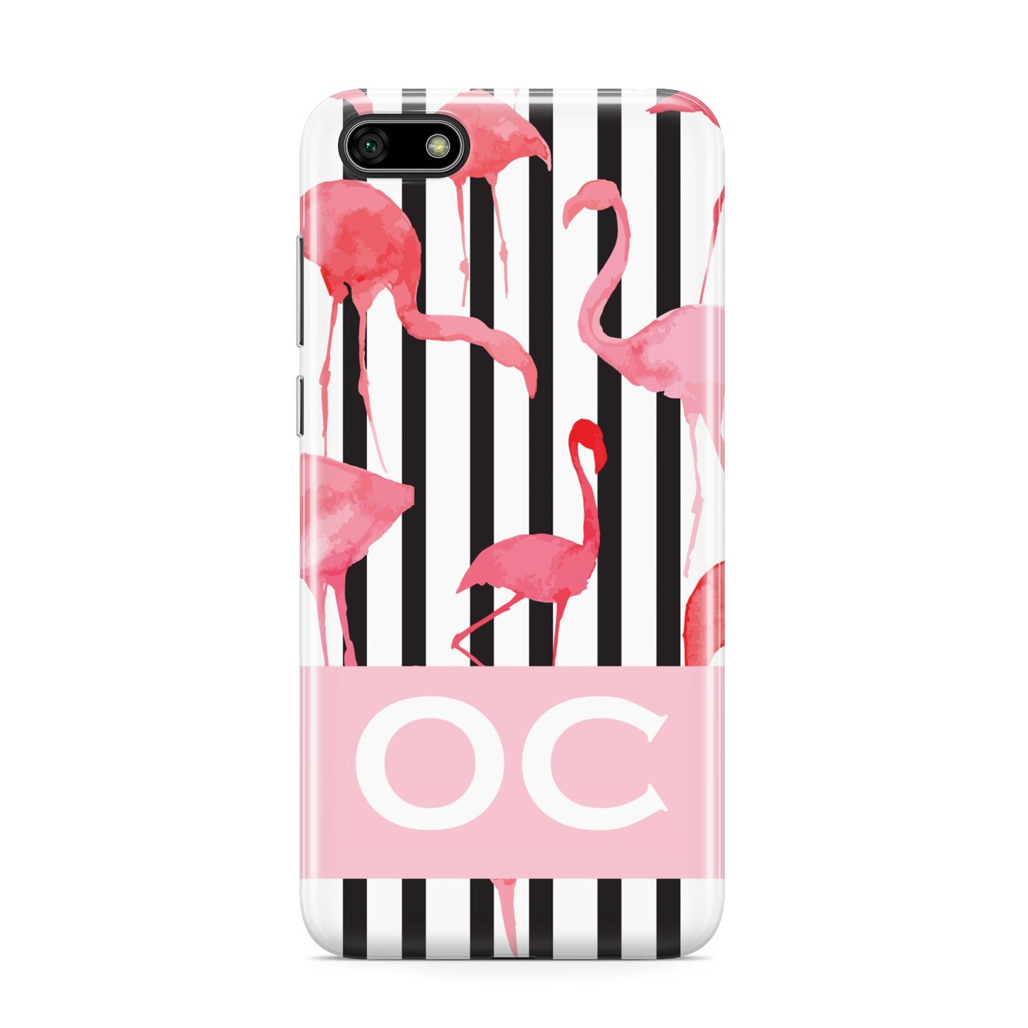 Black Striped Flamingo Huawei Y5 Prime 2018 Phone Case