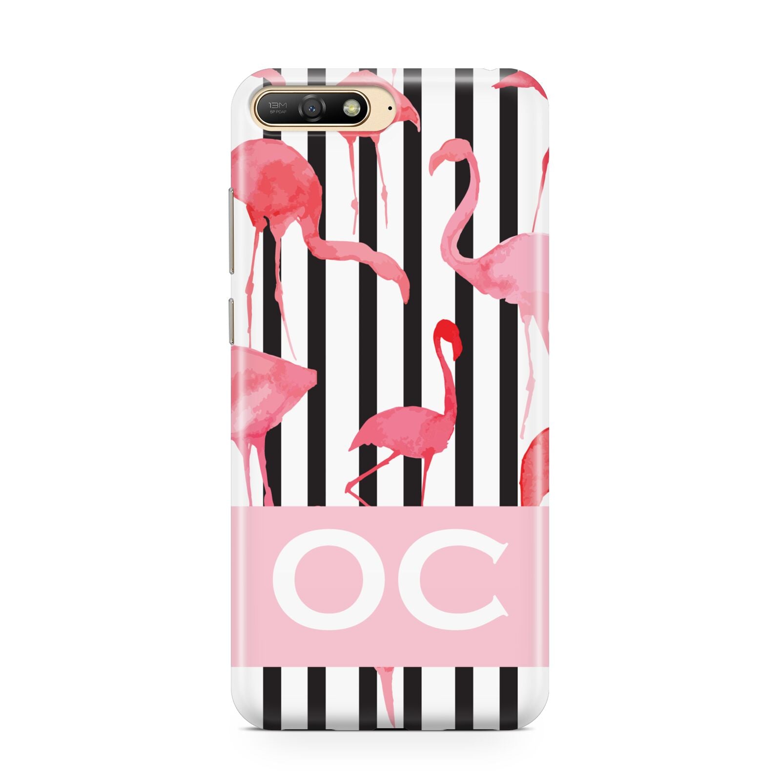 Black Striped Flamingo Huawei Y6 2018