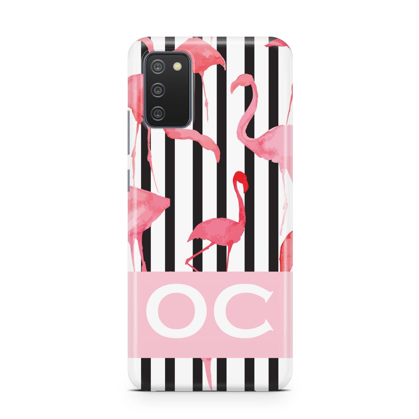 Black Striped Flamingo Samsung A02s Case