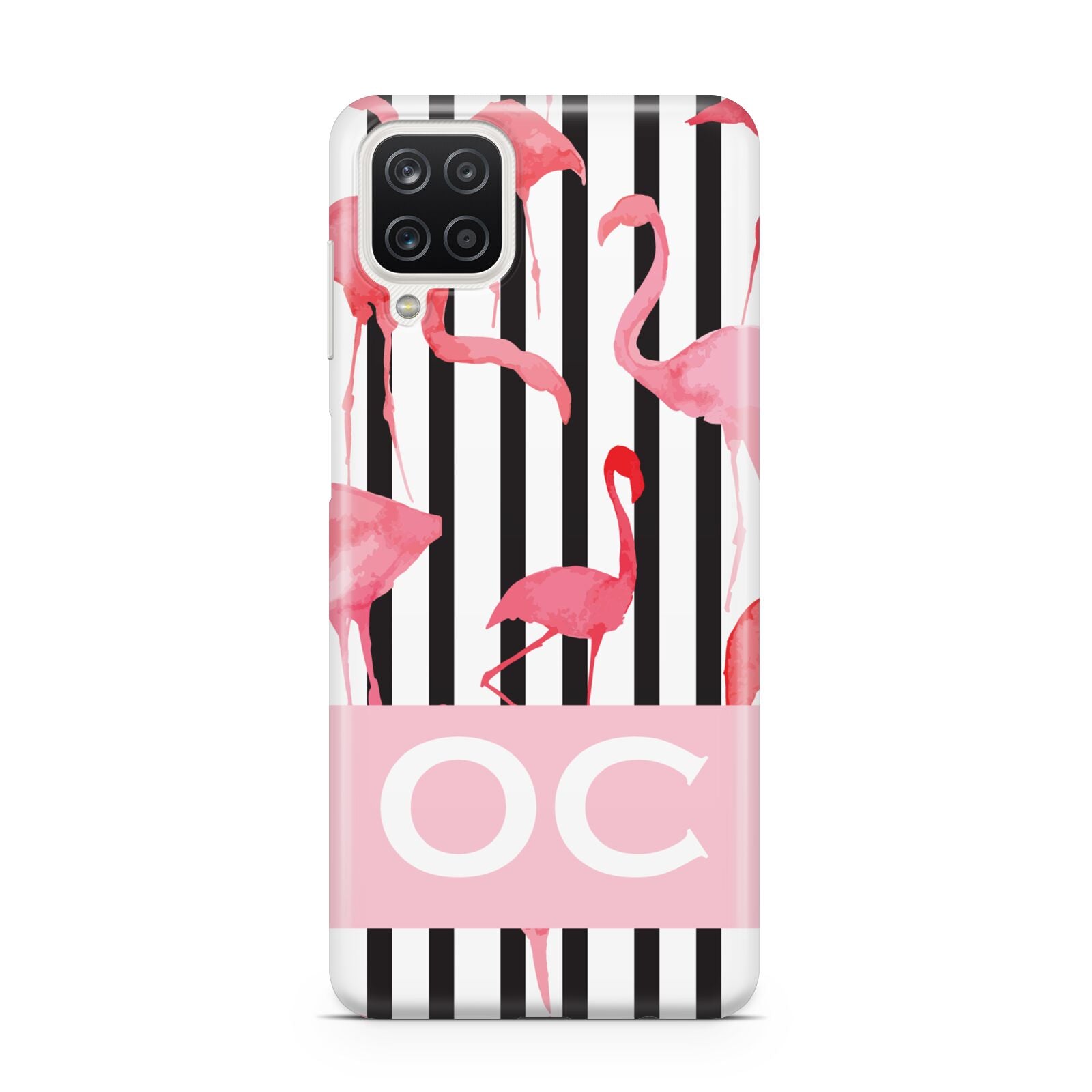 Black Striped Flamingo Samsung A12 Case