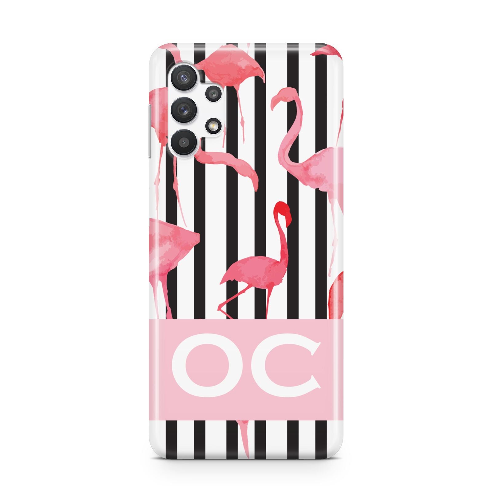 Black Striped Flamingo Samsung A32 5G Case