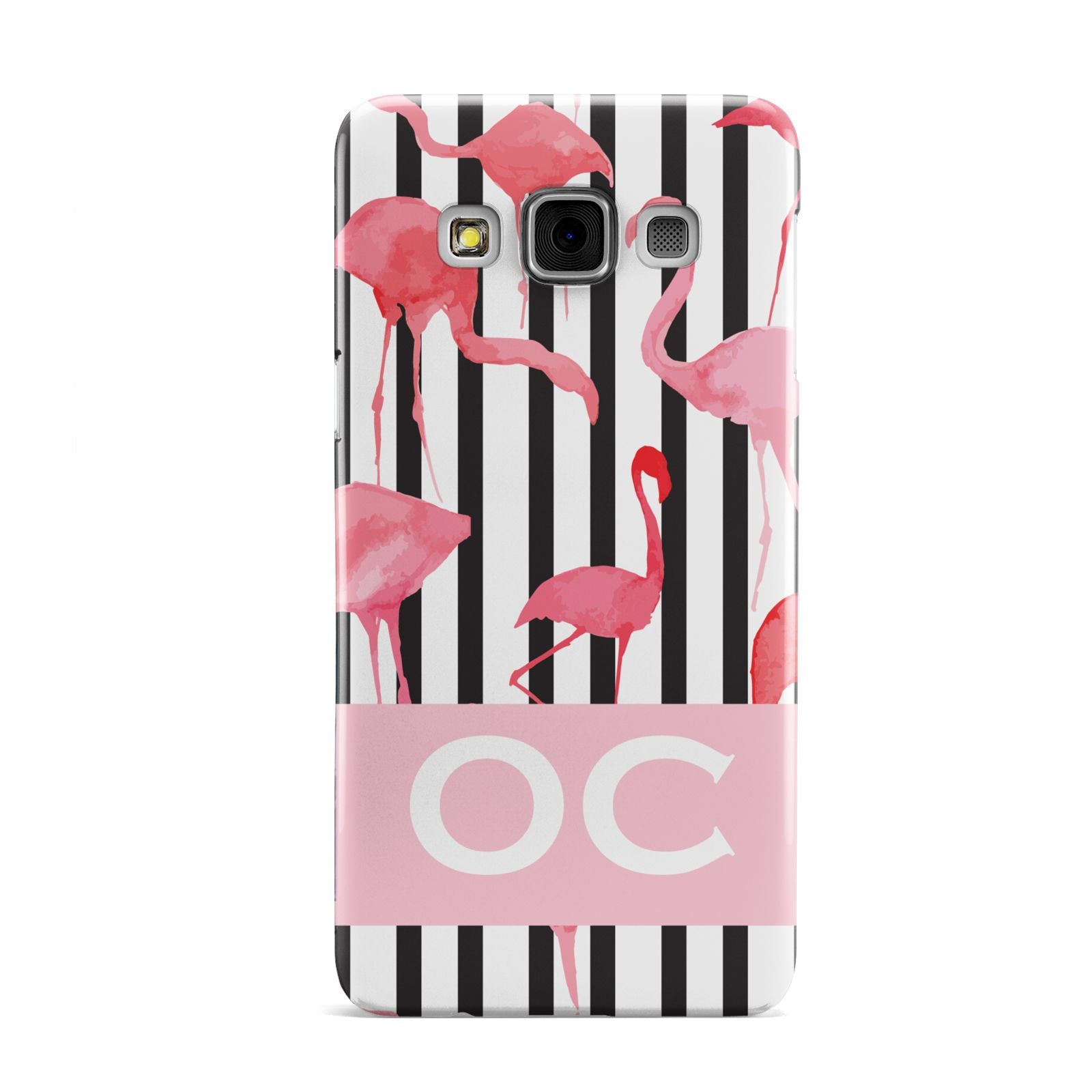 Black Striped Flamingo Samsung Galaxy A3 Case