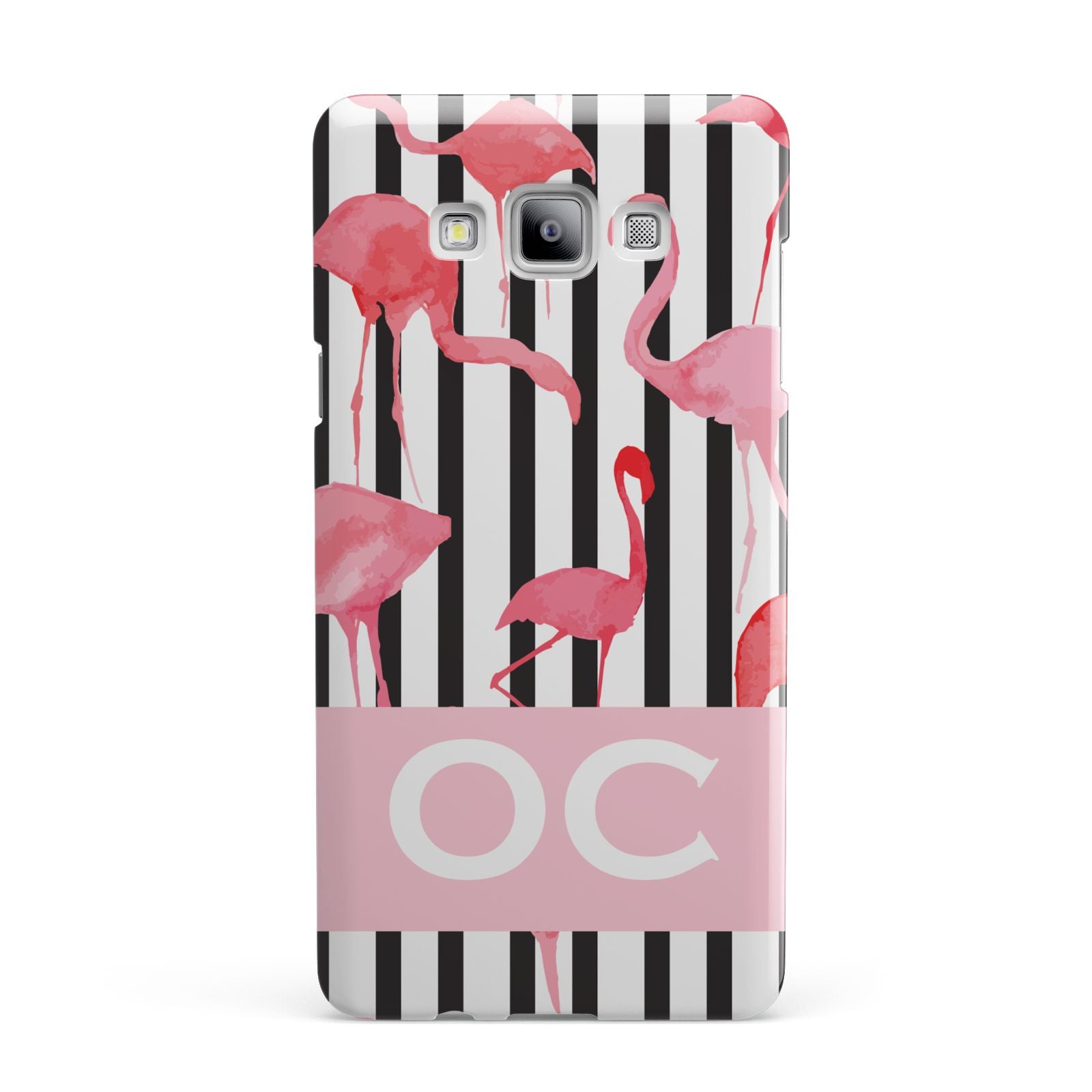 Black Striped Flamingo Samsung Galaxy A7 2015 Case