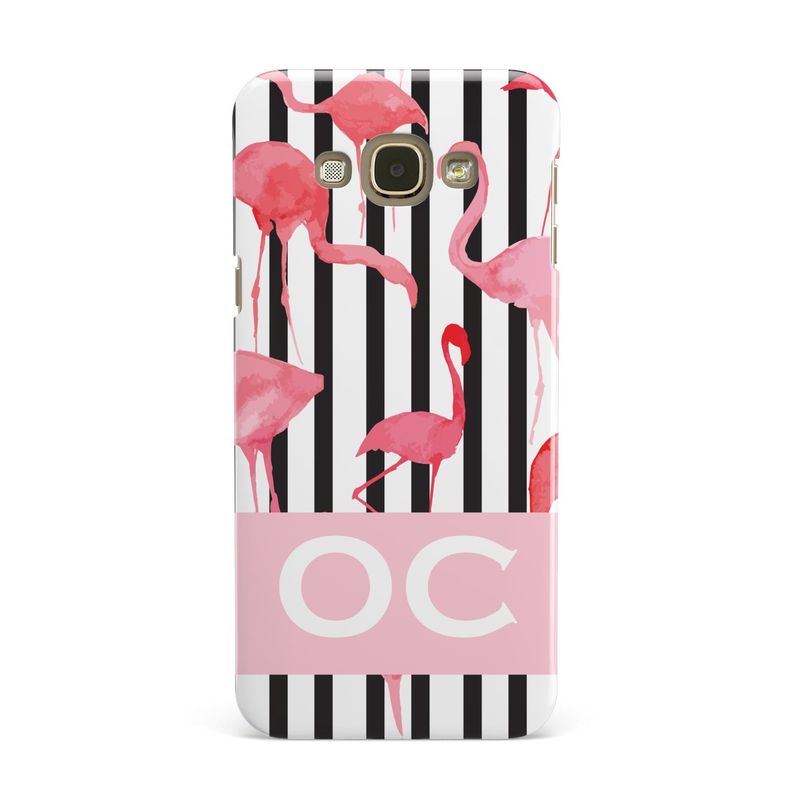 Black Striped Flamingo Samsung Galaxy A8 Case