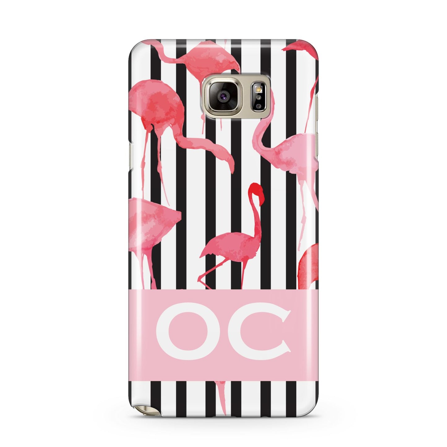 Black Striped Flamingo Samsung Galaxy Note 5 Case