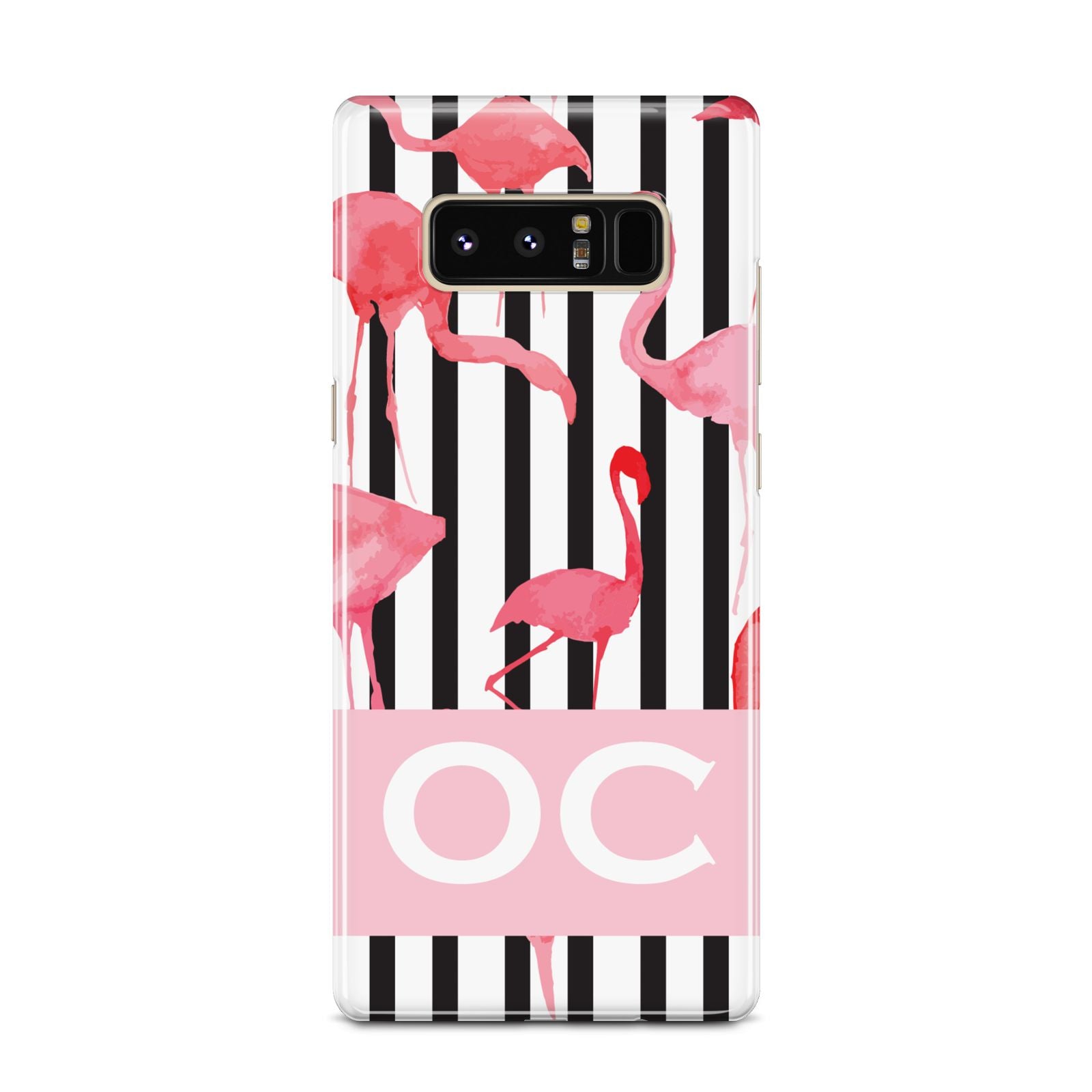 Black Striped Flamingo Samsung Galaxy Note 8 Case