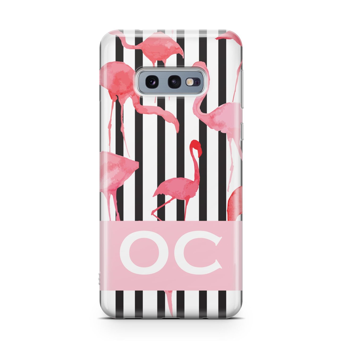 Black Striped Flamingo Samsung Galaxy S10E Case