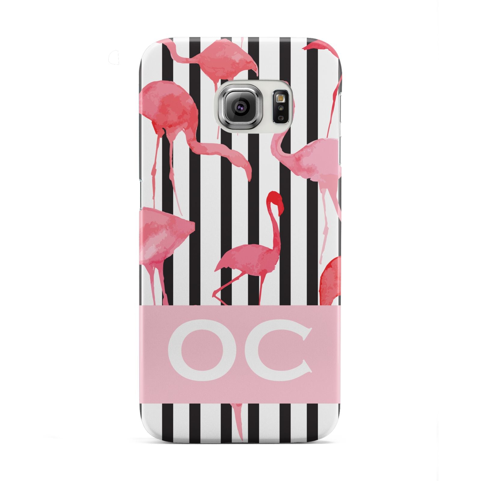 Black Striped Flamingo Samsung Galaxy S6 Edge Case