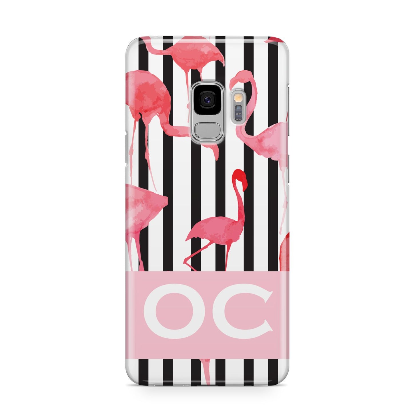 Black Striped Flamingo Samsung Galaxy S9 Case