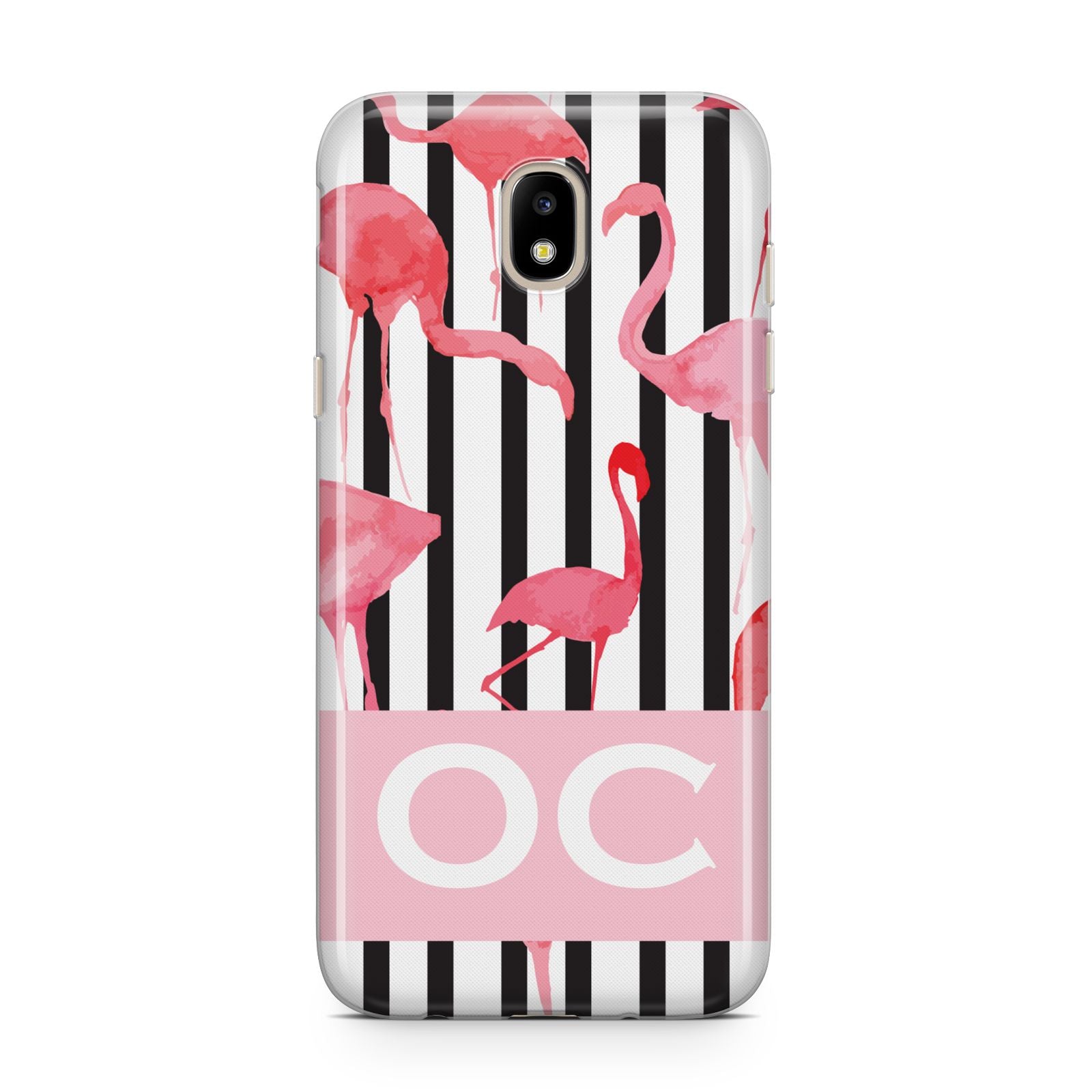 Black Striped Flamingo Samsung J5 2017 Case