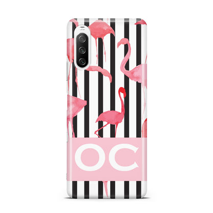 Black Striped Flamingo Sony Xperia 10 III Case