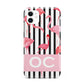 Black Striped Flamingo iPhone 11 3D Tough Case