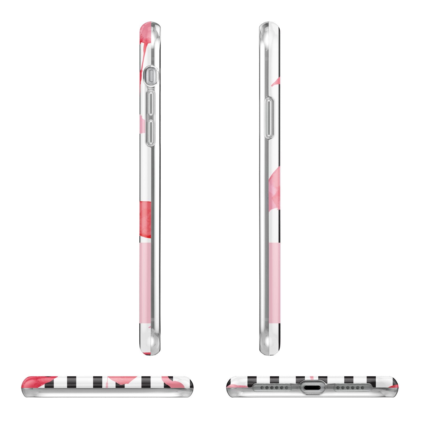 Black Striped Flamingo iPhone 11 Pro 3D Tough Case Angle Images