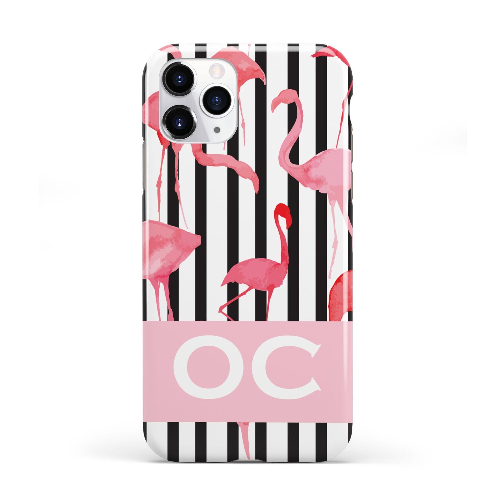 Black Striped Flamingo iPhone 11 Pro 3D Tough Case