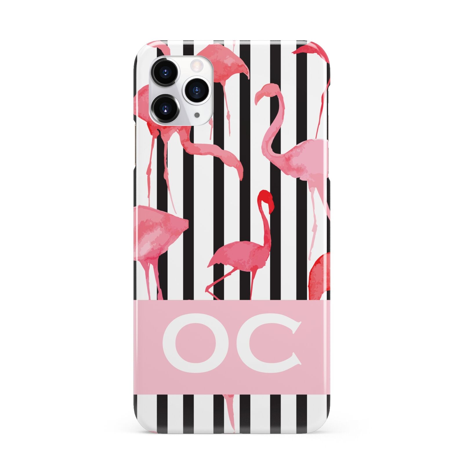 Black Striped Flamingo iPhone 11 Pro Max 3D Snap Case
