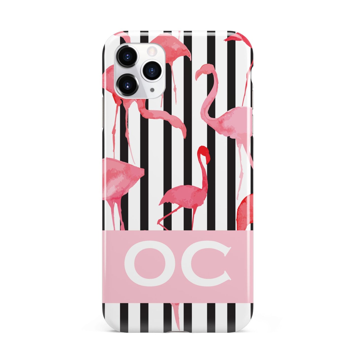 Black Striped Flamingo iPhone 11 Pro Max 3D Tough Case