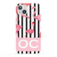 Black Striped Flamingo iPhone 13 Full Wrap 3D Snap Case