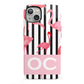 Black Striped Flamingo iPhone 13 Full Wrap 3D Tough Case