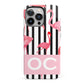 Black Striped Flamingo iPhone 13 Pro Full Wrap 3D Tough Case