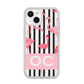 Black Striped Flamingo iPhone 14 Clear Tough Case Starlight