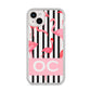 Black Striped Flamingo iPhone 14 Plus Glitter Tough Case Starlight