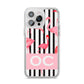 Black Striped Flamingo iPhone 14 Pro Max Clear Tough Case Silver