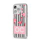Black Striped Flamingo iPhone 14 Pro Max Glitter Tough Case Silver Angled Image