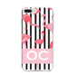 Black Striped Flamingo iPhone 8 Plus Bumper Case on Silver iPhone