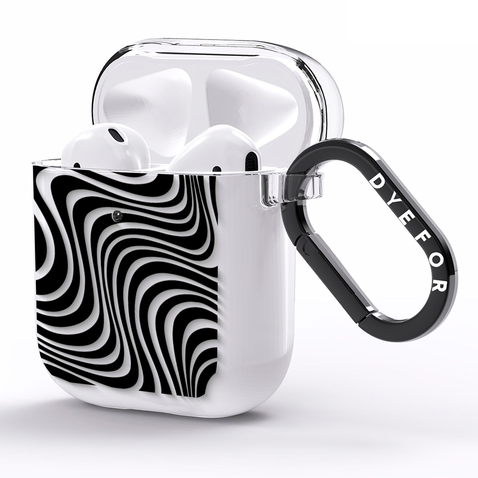 Black Wave AirPods Clear Case Side Image