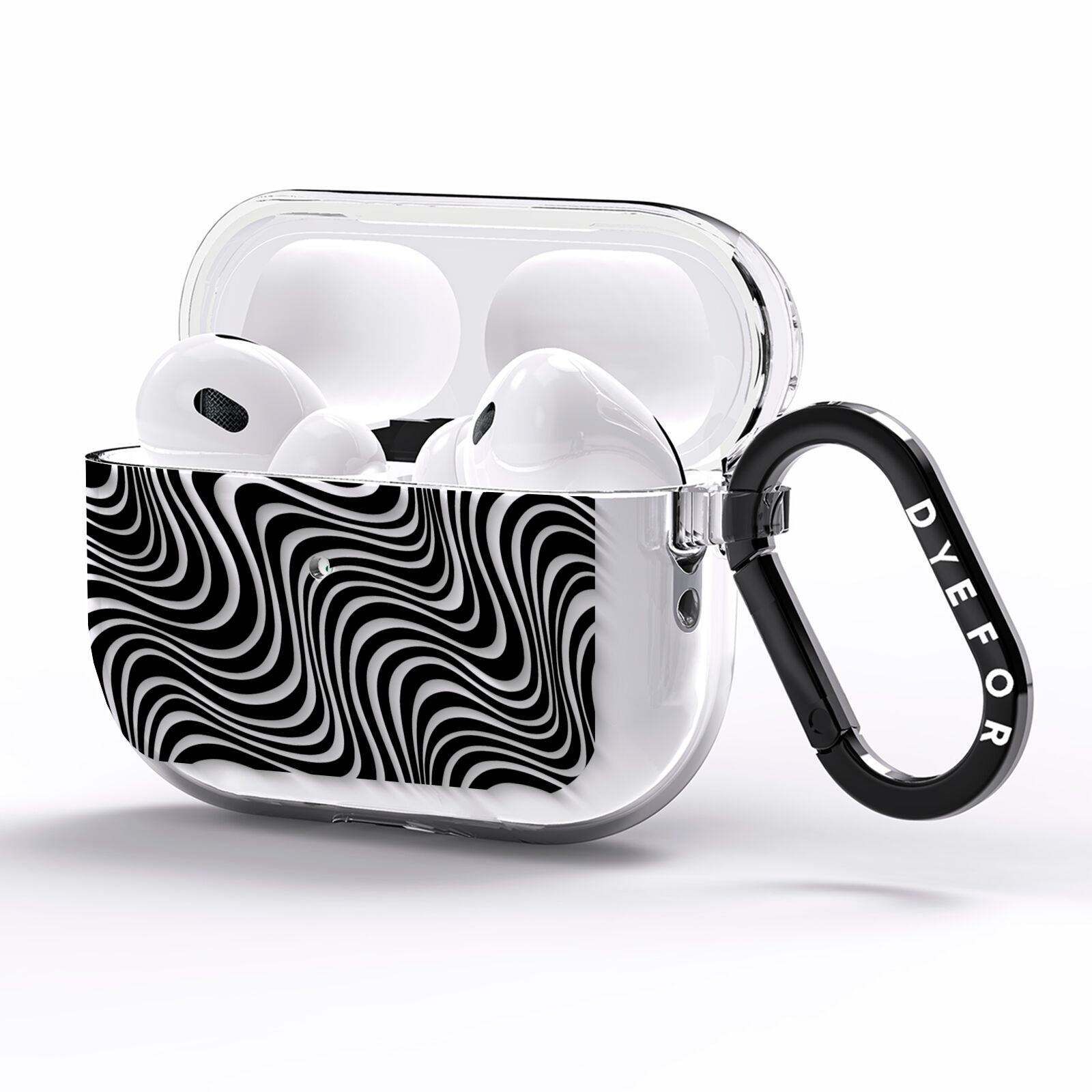 Black Wave AirPods Pro Clear Case Side Image