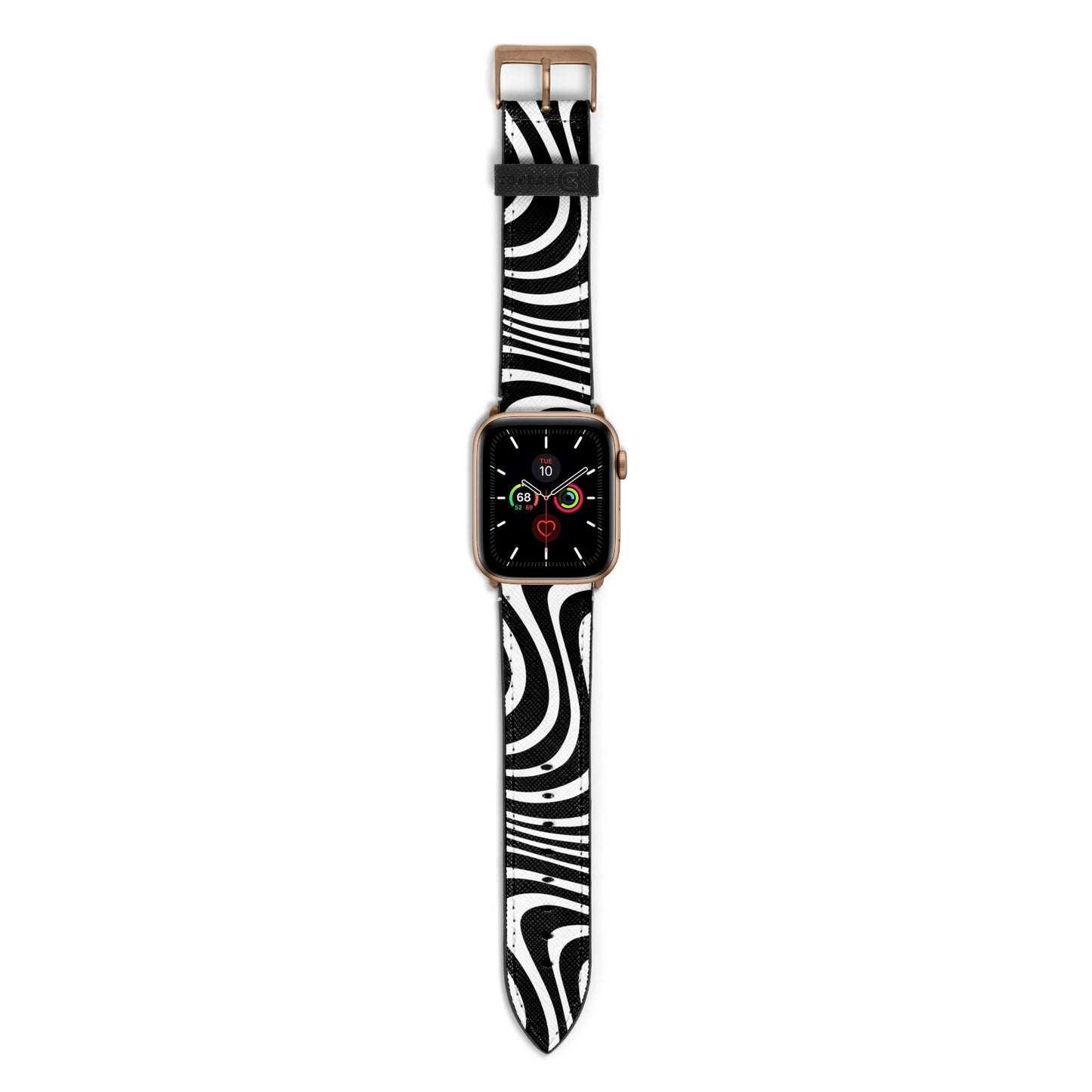 Black Wave Apple Watch Strap with Gold Hardware