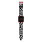Black Wave Apple Watch Strap with Red Hardware