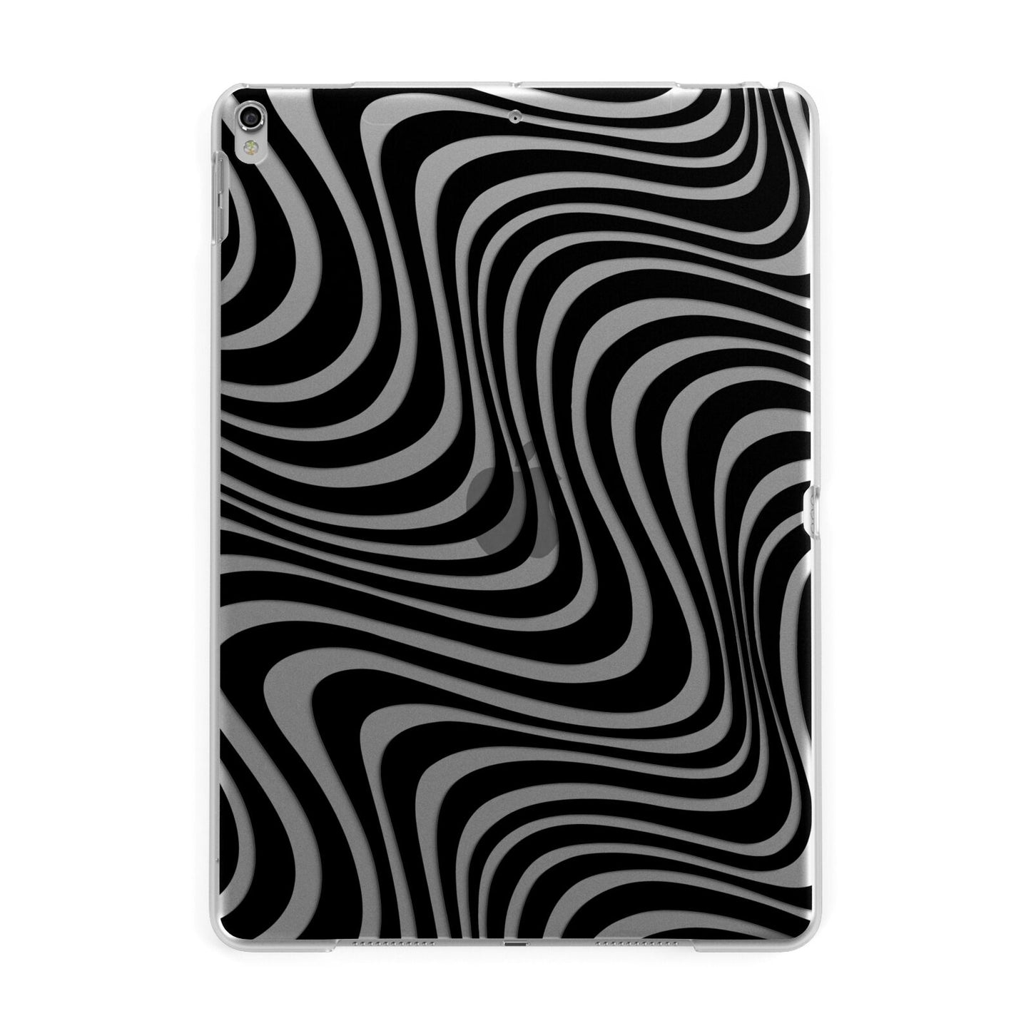 Black Wave Apple iPad Silver Case