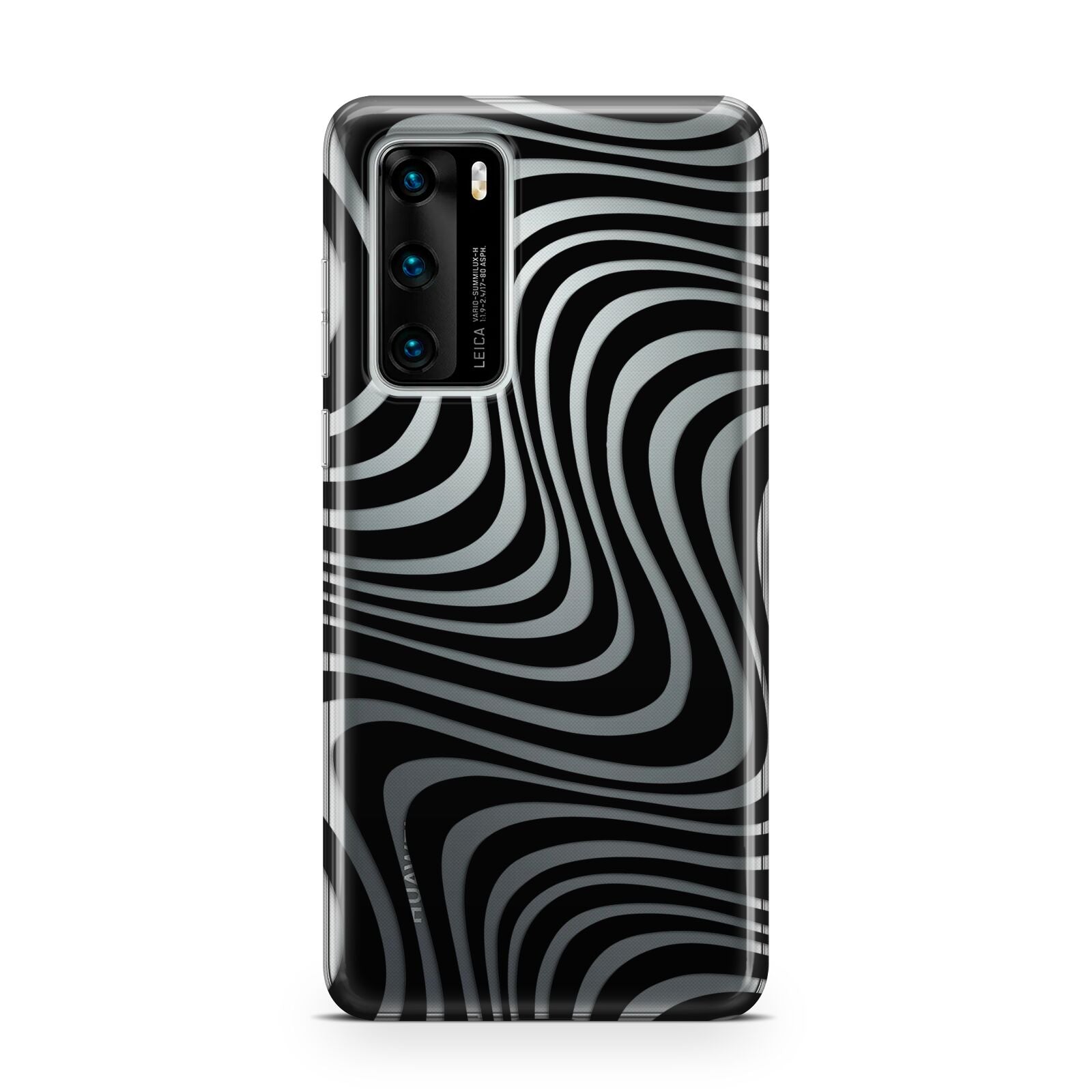 Black Wave Huawei P40 Phone Case