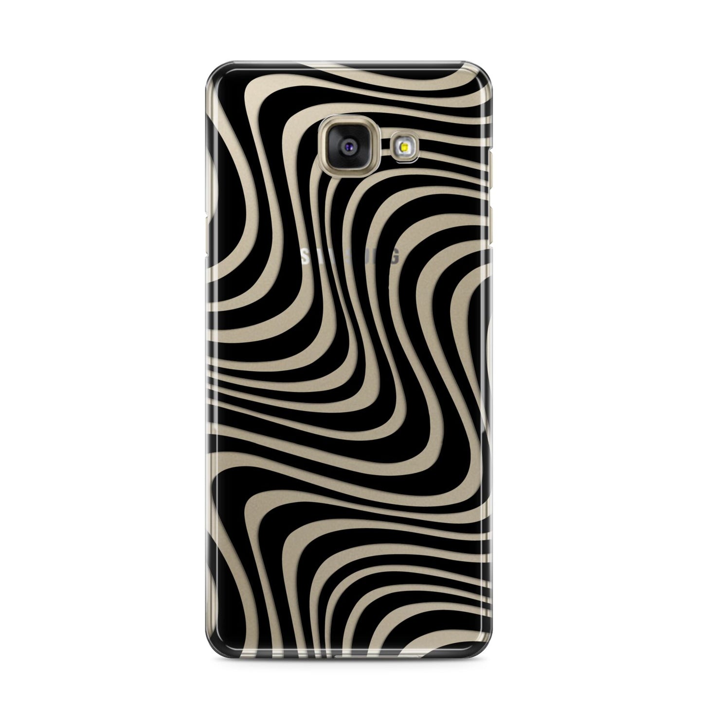 Black Wave Samsung Galaxy A3 2016 Case on gold phone