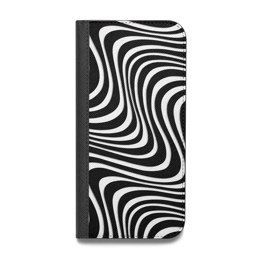Black Wave Vegan Leather Flip Samsung Case