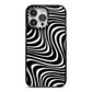 Black Wave iPhone 14 Pro Max Black Impact Case on Silver phone