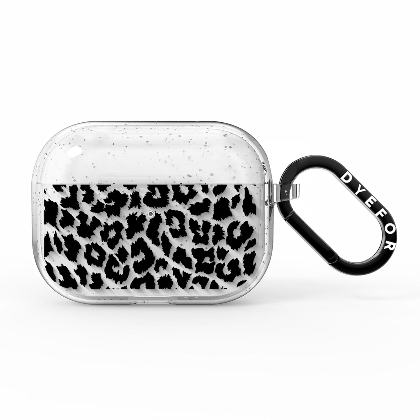 Black White Leopard Print AirPods Pro Glitter Case
