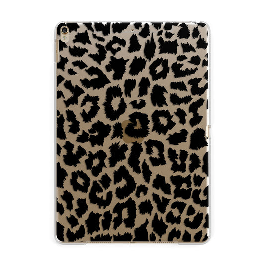 Black White Leopard Print Apple iPad Gold Case