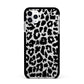 Black White Leopard Print Apple iPhone 11 Pro Max in Silver with Black Impact Case