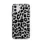 Black White Leopard Print Apple iPhone 11 in White with Bumper Case