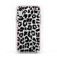Black White Leopard Print Apple iPhone XR Impact Case Pink Edge on Silver Phone