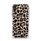 Black White Leopard Print Apple iPhone Xs Impact Case White Edge on Gold Phone