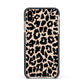 Black White Leopard Print Apple iPhone Xs Max Impact Case Black Edge on Gold Phone