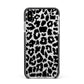 Black White Leopard Print Apple iPhone Xs Max Impact Case Black Edge on Silver Phone