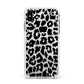 Black White Leopard Print Apple iPhone Xs Max Impact Case White Edge on Silver Phone