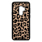 Black White Leopard Print Nude Pebble Leather Samsung S9 Plus Case