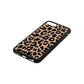 Black White Leopard Print Nude Pebble Leather iPhone 8 Case Side Angle