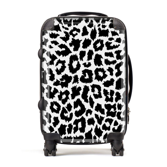 Black White Leopard Print Suitcase