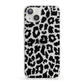 Black White Leopard Print iPhone 13 Clear Bumper Case